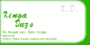 kinga duzs business card